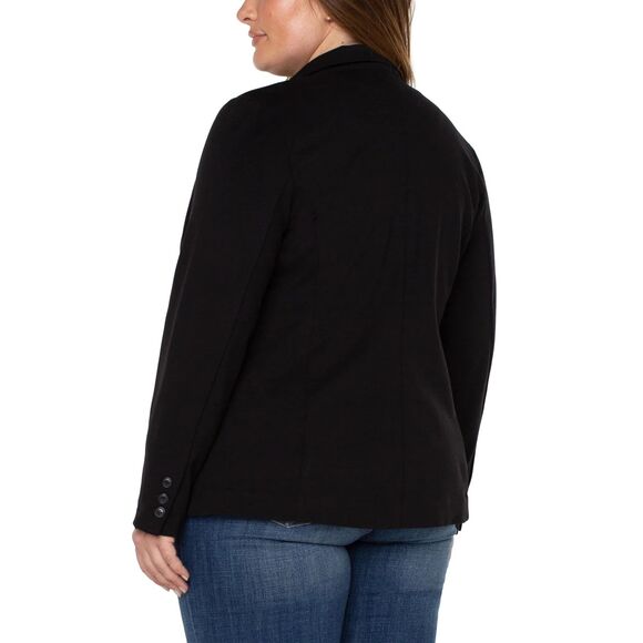 LIVERPOOL Black Modern 1 Button Stretch Fitted Blazer Jacket Size 3X - Picture 2 of 10